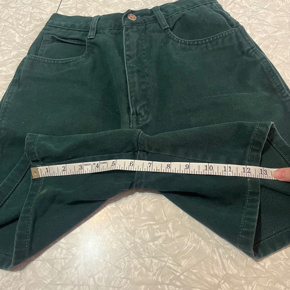 Vintage Bill Blass Forest Green High Waisted Denim Shorts Size 6 Cotton 90s - Picture 6 of 6